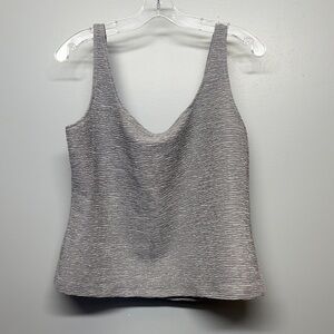 Alex Evenings Light Gray Sparkly Sleeveless Blouse SIZE XL